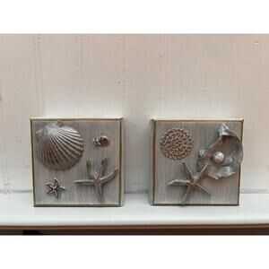 Handmade Seashell Canvas Art – Coastal Decor with a Modern Twist!